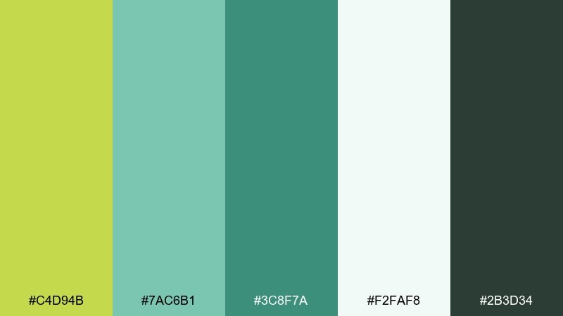 coastal peridot peridot color palette with hex codes