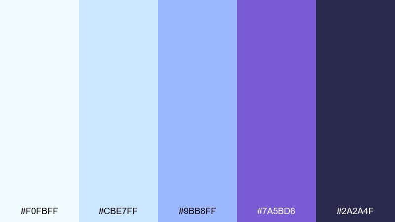 coastal periwinkle iris color palette with hex codes