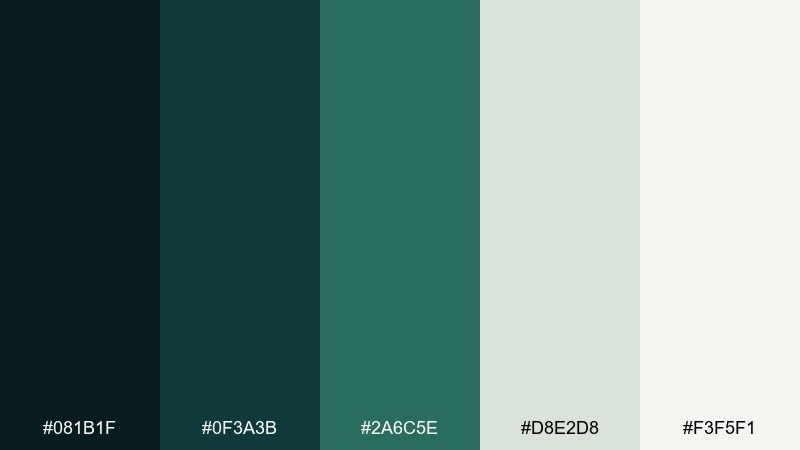 coastal pine nautical color palette with hex codes