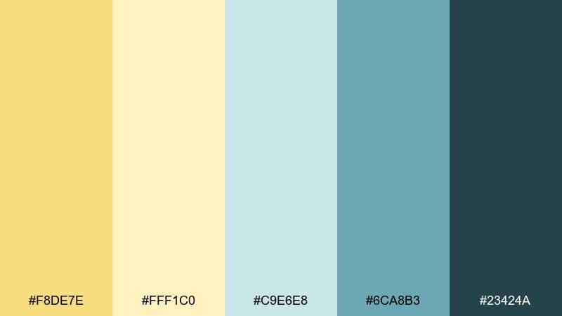 coastal pollen jasmine color palette with hex codes