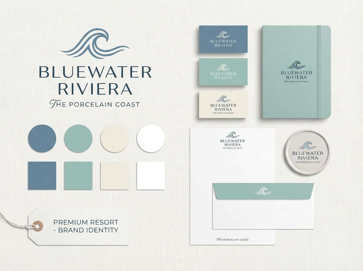 coastal brand board in blue