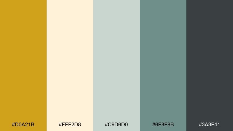 coastal sand and mustard mustard color palette with hex codes