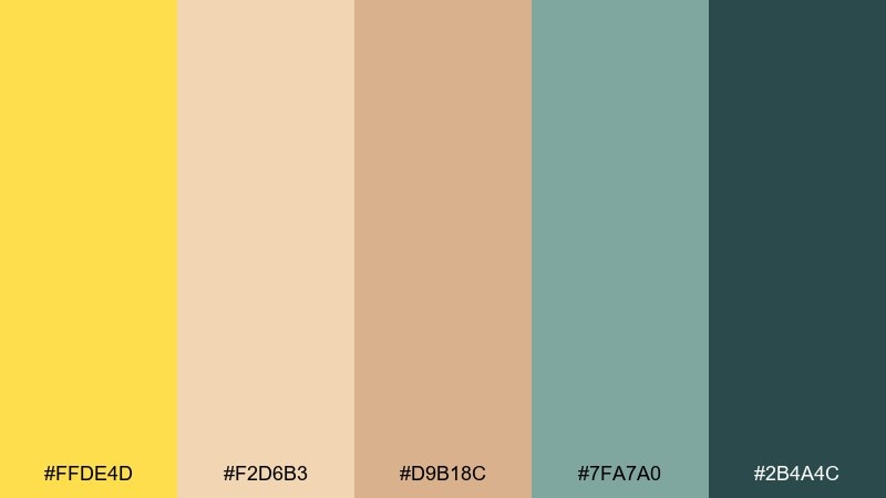 coastal sand daffodil color palette with hex codes