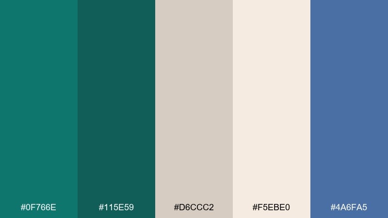 coastal sandbar color palette with hex codes
