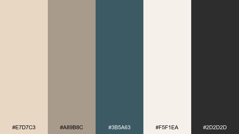 coastal sandstone classic color palette with hex codes
