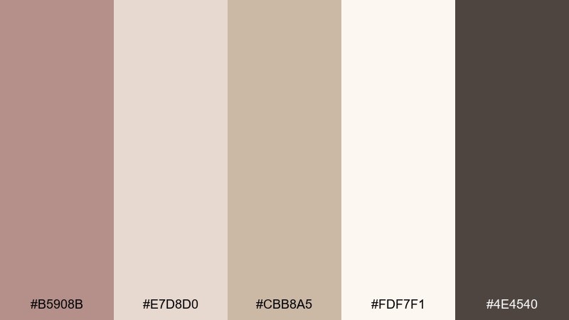 coastal sandstone rose taupe color palette with hex codes