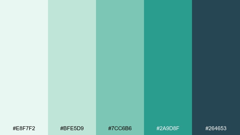 coastal seafoam watercolor color palette with hex codes