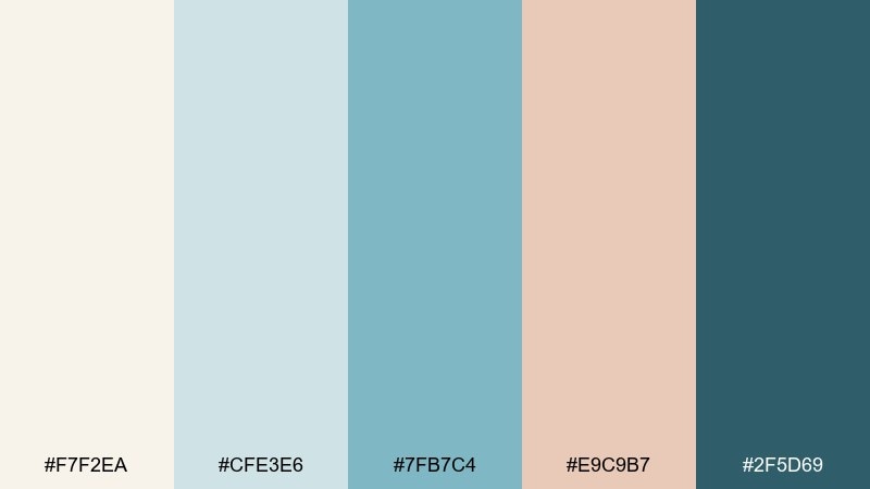 coastal shell eggshell color palette with hex codes