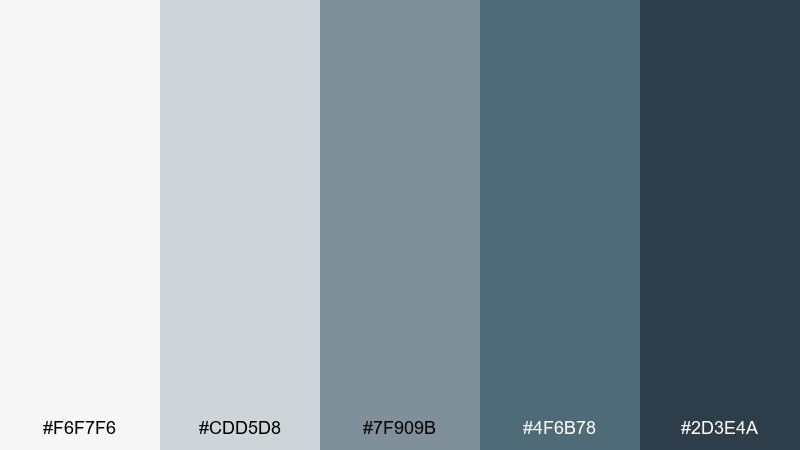 coastal slate gray green blue color palette with hex codes