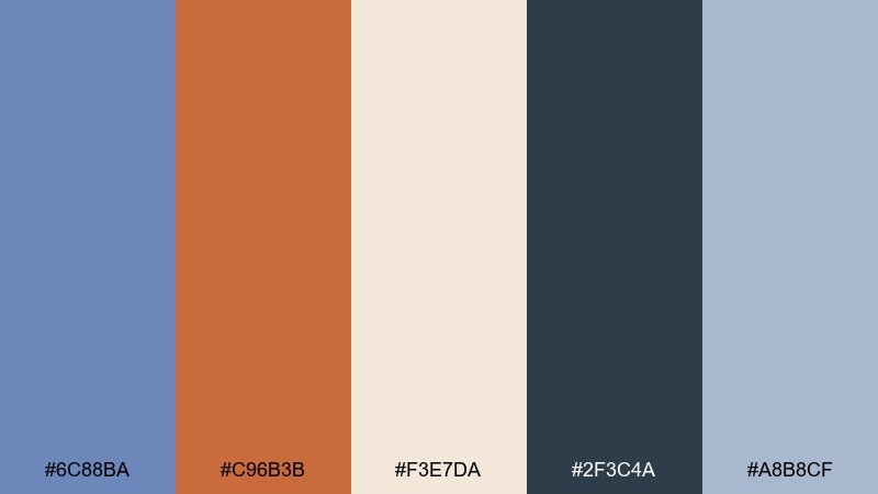 coastal terracotta accent glaucous color palette with hex codes