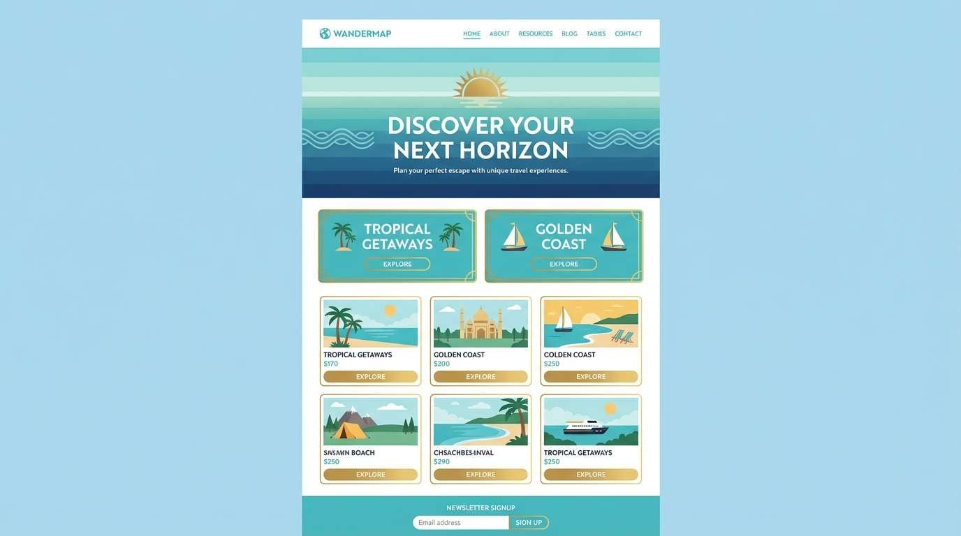 travel landing page ui