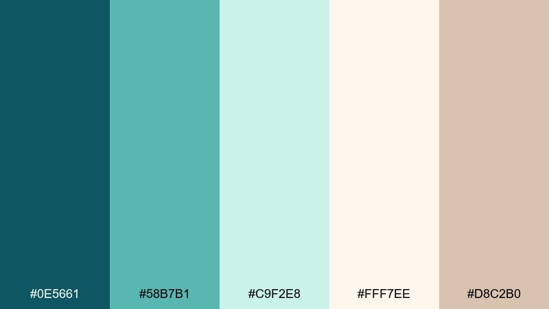 coastal wedding glass aquarium color palette with hex codes