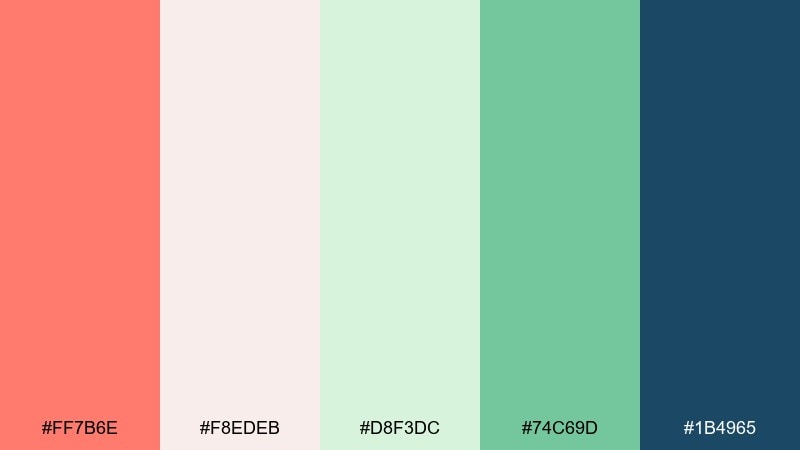 coastal wedding suite color palette with hex codes