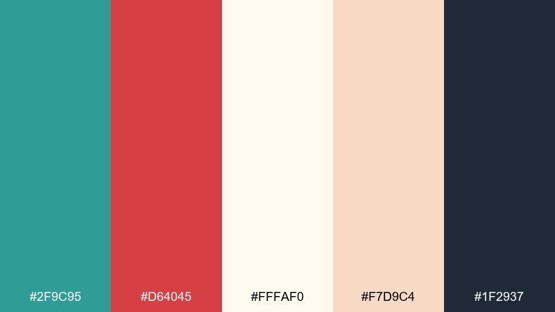 coastal wedding suite color palette with hex codes