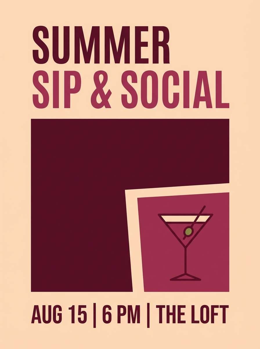 cocktail flyer color palette