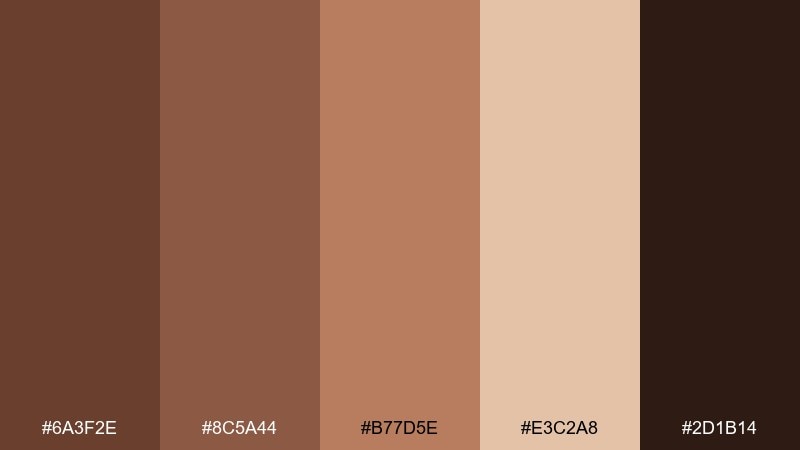 cocoa and copper glow beaver color palette with hex codes