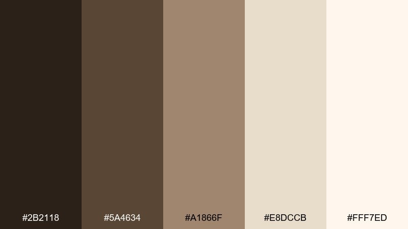 cocoa and cream new year color palette with hex codes