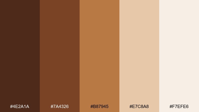 cocoa branding kit golden brown color palette with hex codes