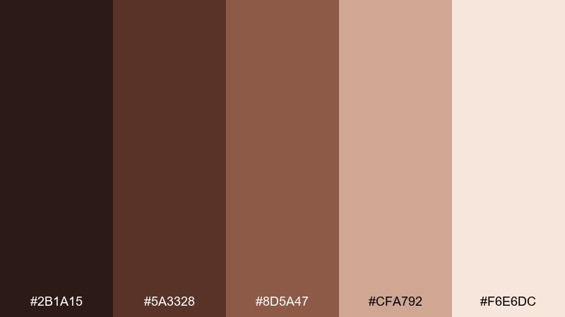 cocoa canvas coffee color palette with hex codes