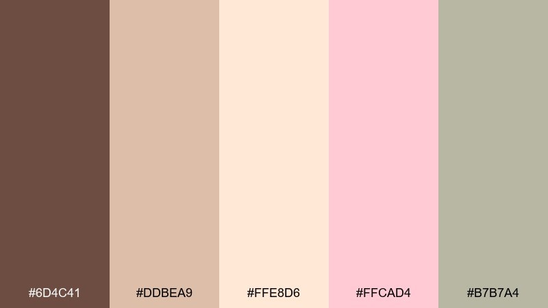 cocoa cream baby pink gender reveal color palette with hex codes