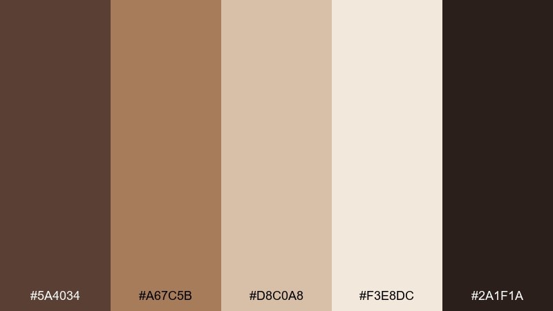 cocoa cream color palette with hex codes