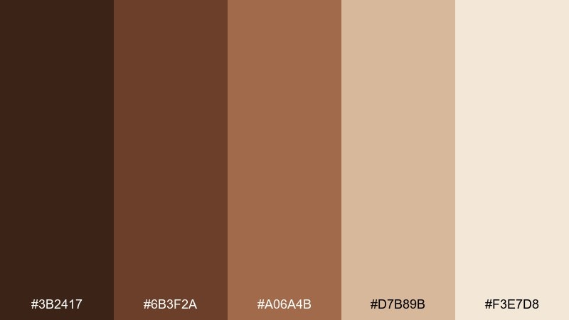 cocoa cream chocolate color palette with hex codes