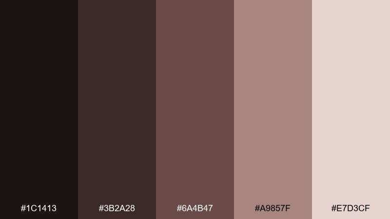 cocoa dusk coffee color palette with hex codes