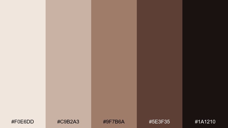cocoa dusk color palette with hex codes