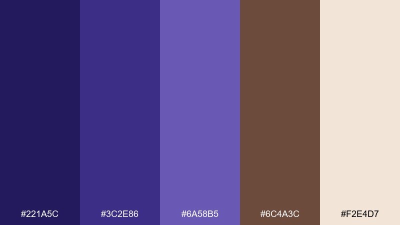 cocoa indigo cozy indigo color palette with hex codes