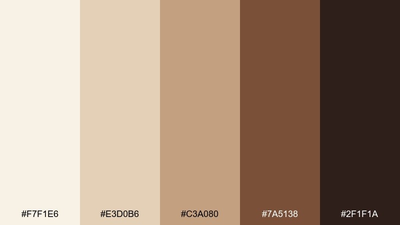 cocoa linen color palette with hex codes