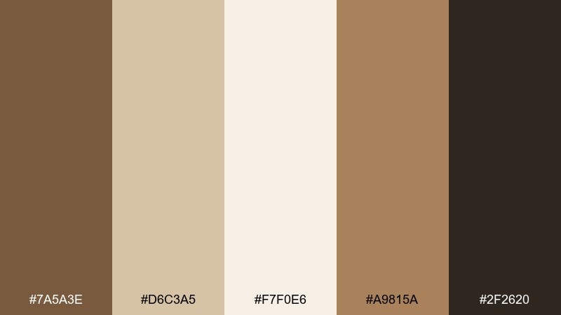 cocoa linen dark tan color palette with hex codes