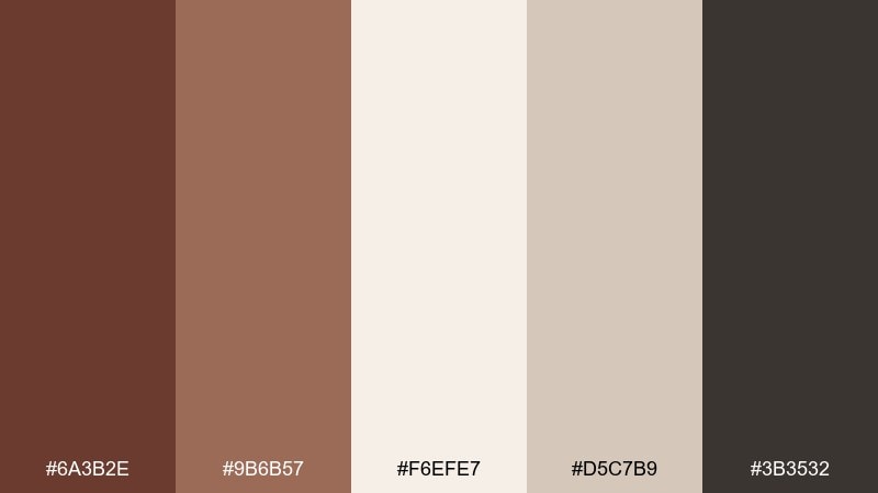 cocoa linen minimal chestnut color palette with hex codes