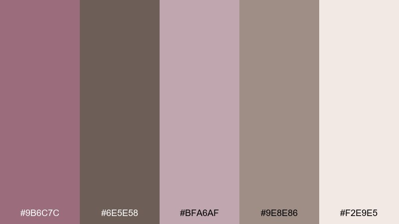 cocoa mauve minimal mauve taupe color palette with hex codes