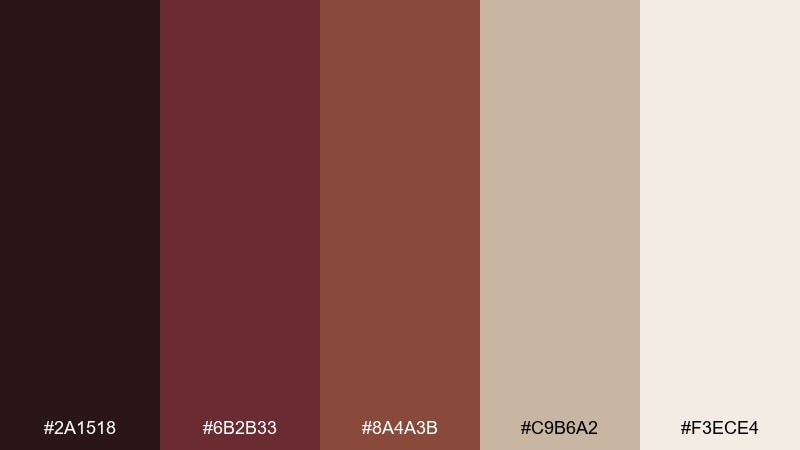 cocoa merlot color palette with hex codes