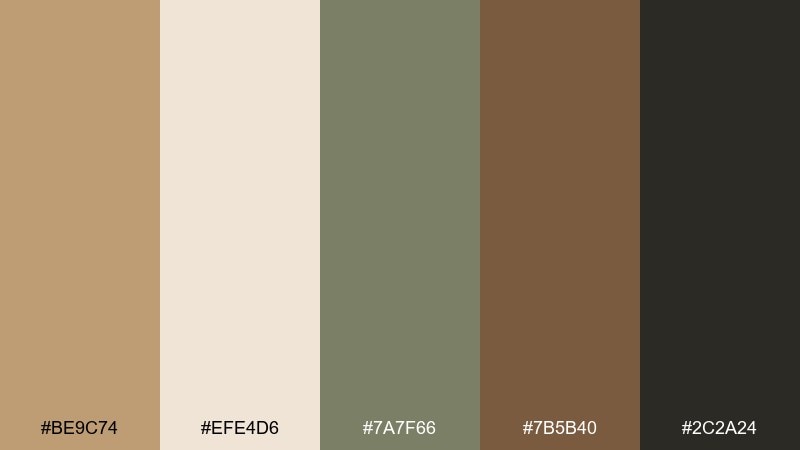 cocoa moss fawn color palette with hex codes