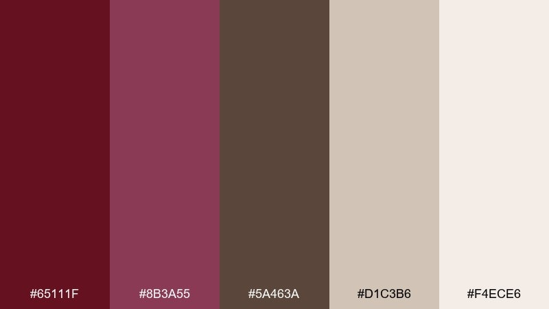 cocoa mulberry color palette with hex codes
