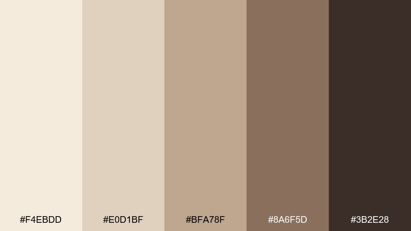 cocoa oat latte color palette with hex codes