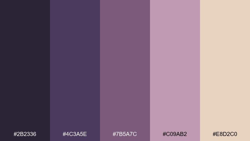 cocoa petal blue rose color palette with hex codes