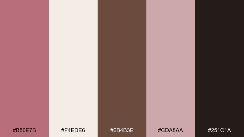 cocoa petals old rose color palette with hex codes