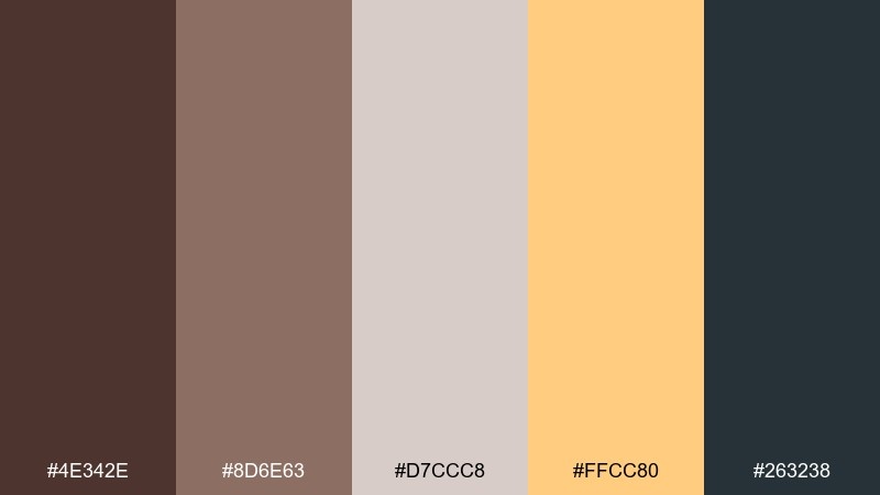 cocoa roast food color palette with hex codes