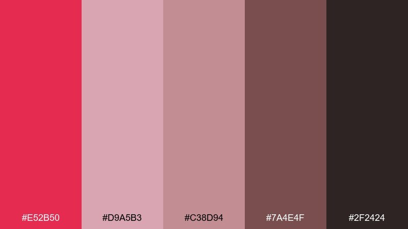cocoa rose comfort amaranth color palette with hex codes