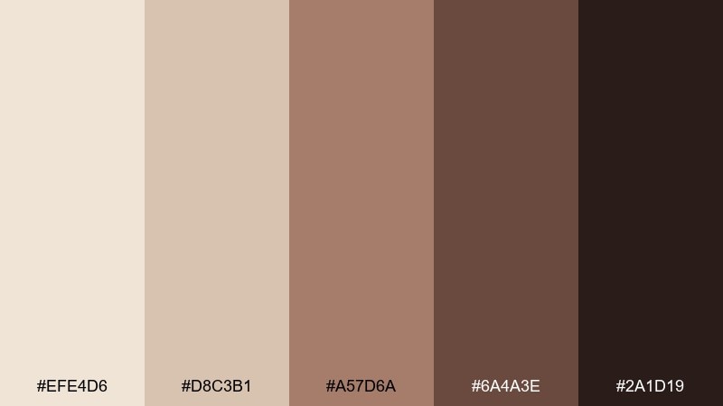 cocoa shell bone color palette with hex codes