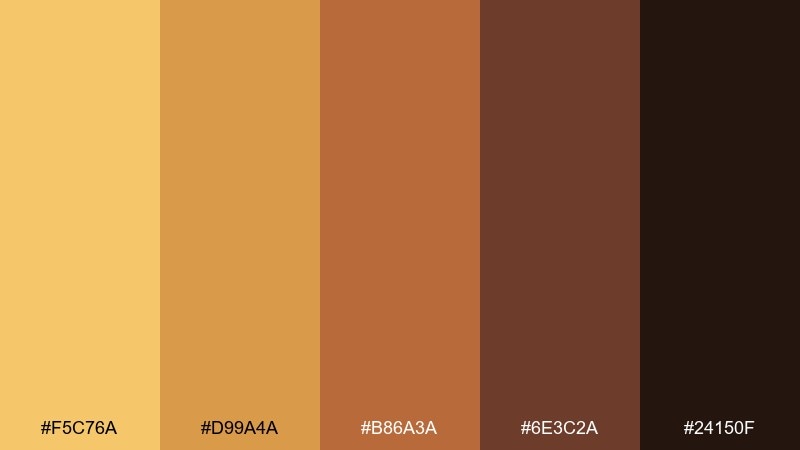 cocoa sunbeam color palette with hex codes
