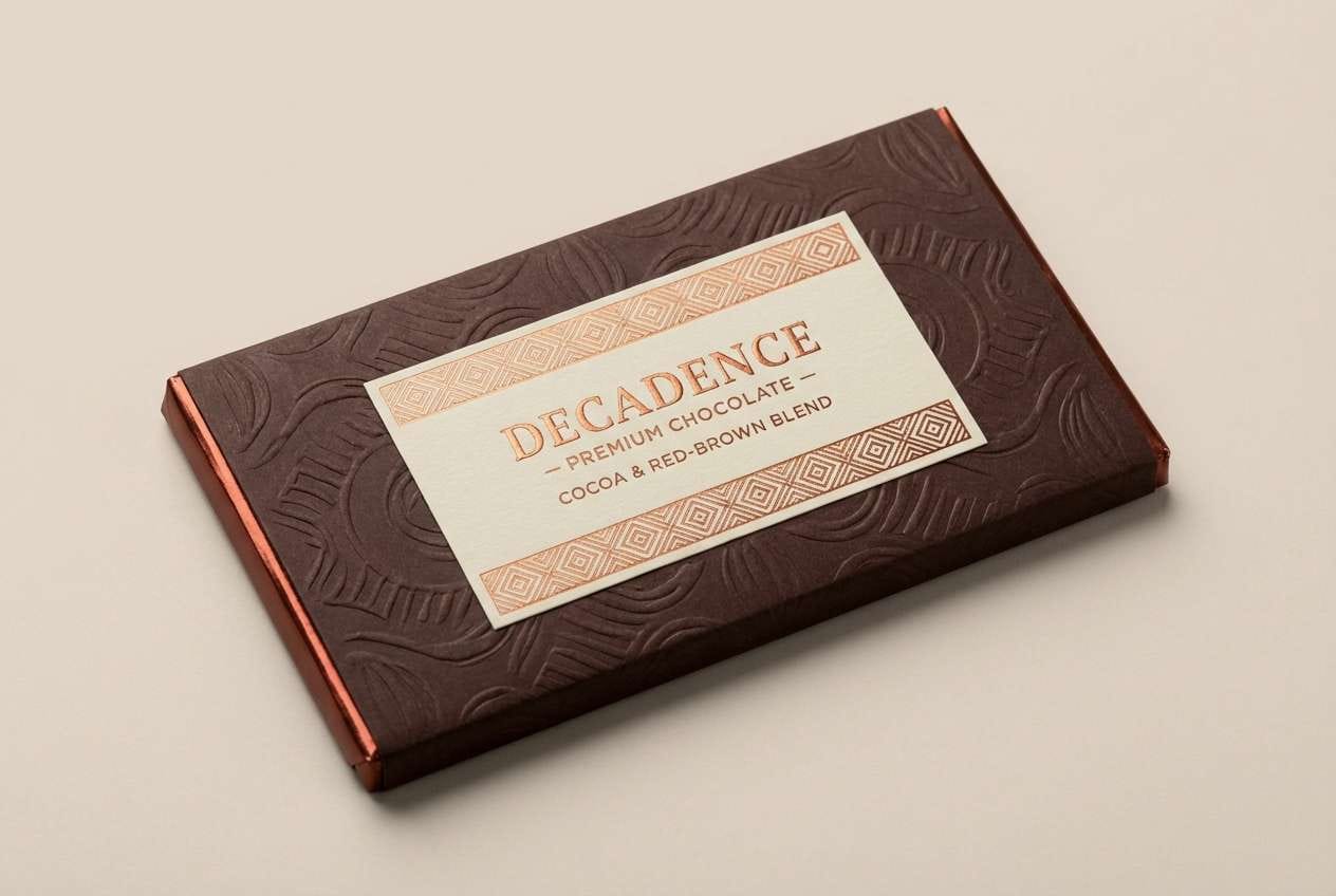 premium chocolate packaging in browns