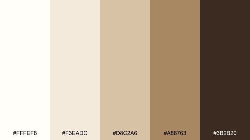 coconut sand color palette with hex codes