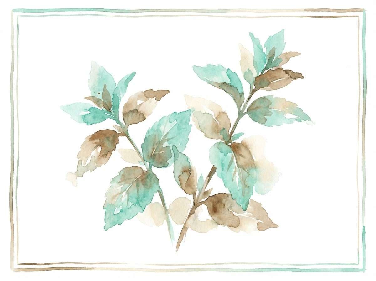mint botanical watercolor
