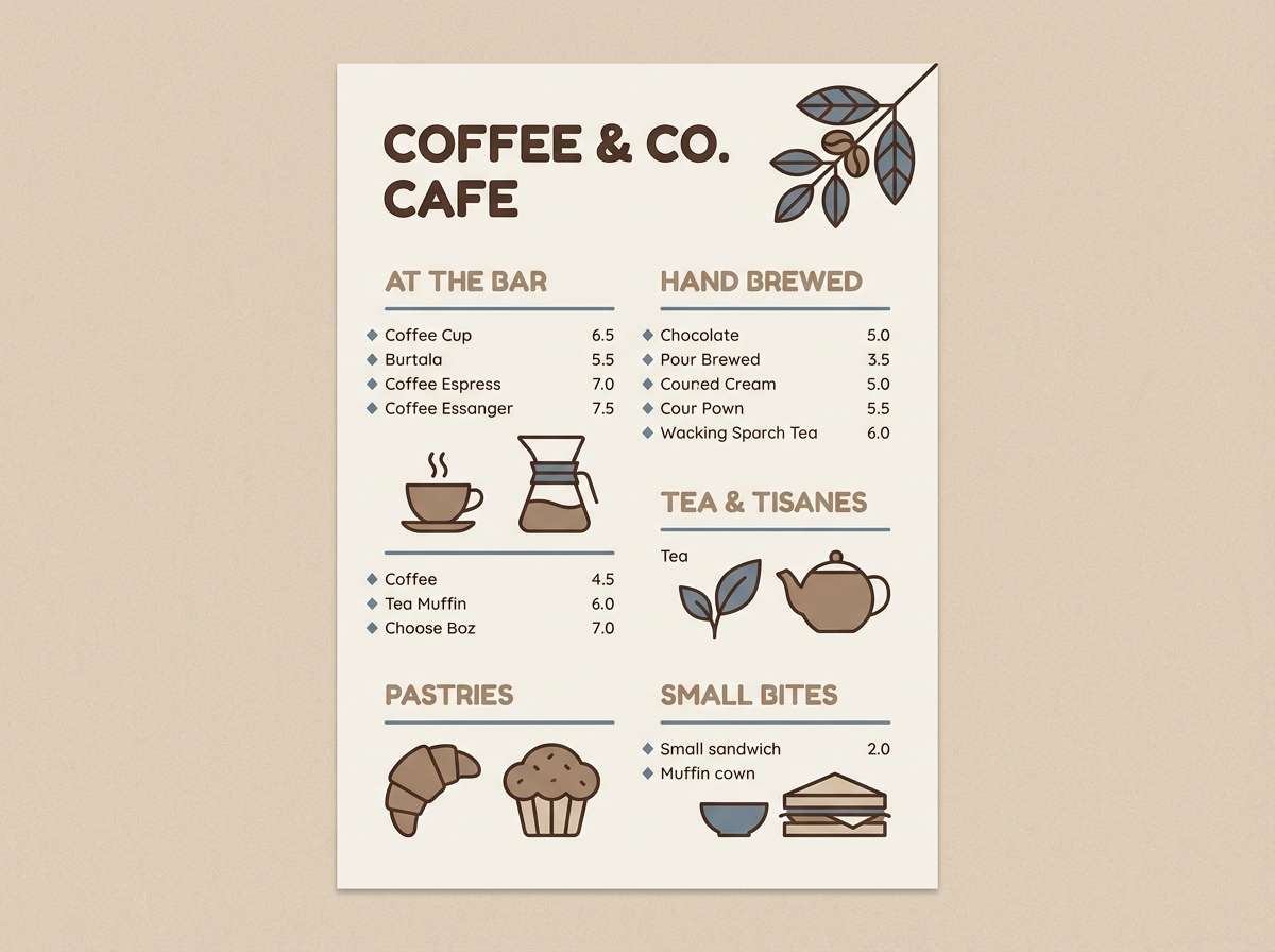 mocha cafe menu layout