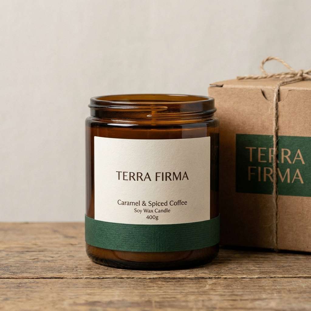 caramel candle label