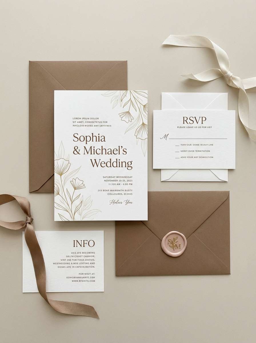 latte blush invitation