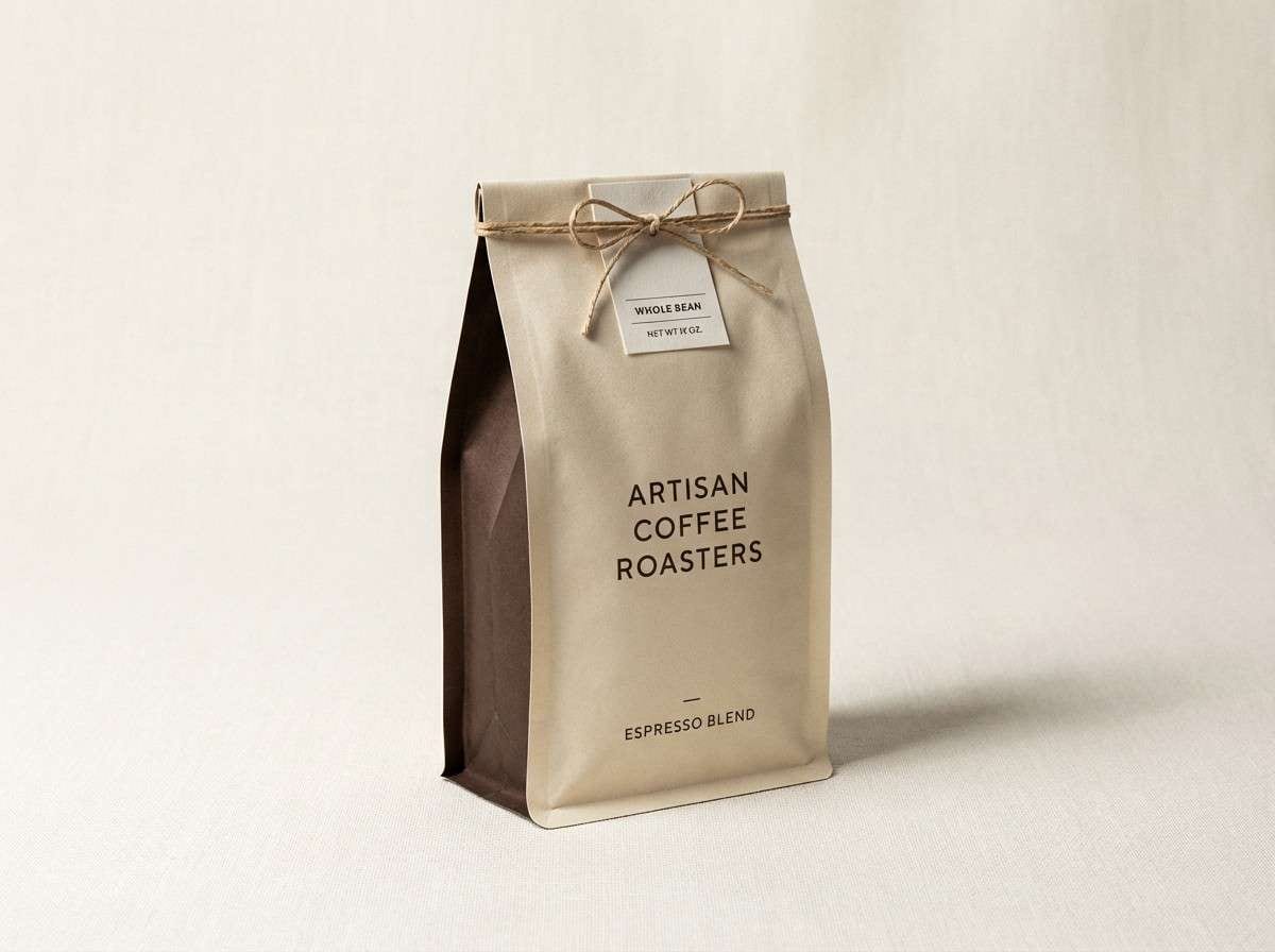 coffee bag label mockup